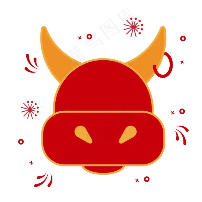 矢量可爱扁平化牛头(4724X4724(DPI:300))ai矢量模版下载