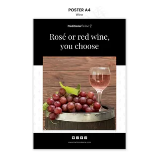 传统葡萄酒海报模板设计