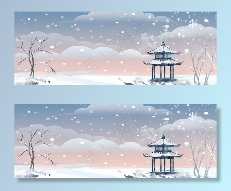 清新冬季雪天banne