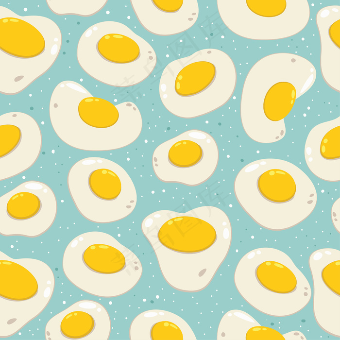 Kawaii鸡蛋无缝图案