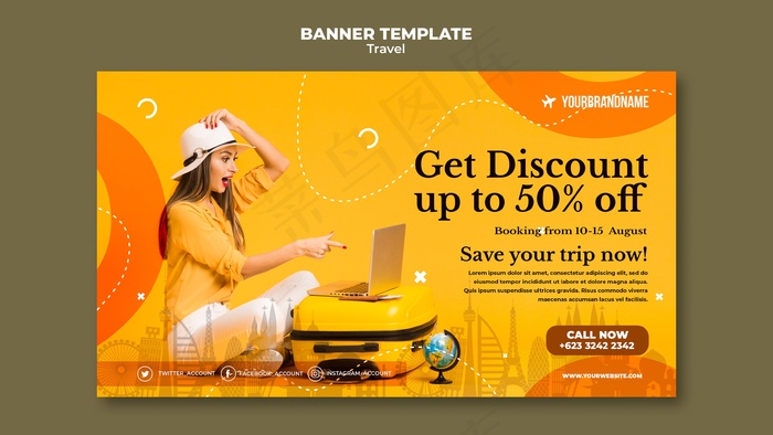模板横幅banner旅行社psd模版下载