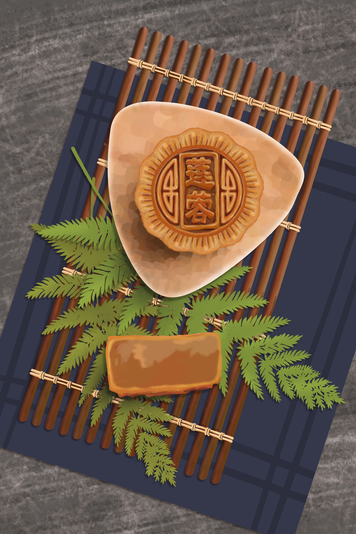 中秋节食品莲蓉月饼中秋(3545*5315px 300 dpi )psd模版下载
