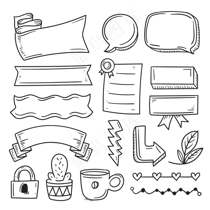 具有各种带状形状的项目符号轴颈元素