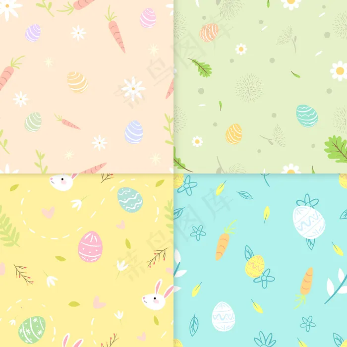 平纹复活节图案eps,ai矢量模版下载