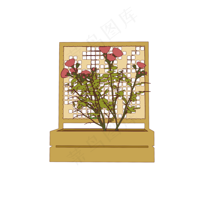 简约扁平卡通七夕情人节花朵花卉