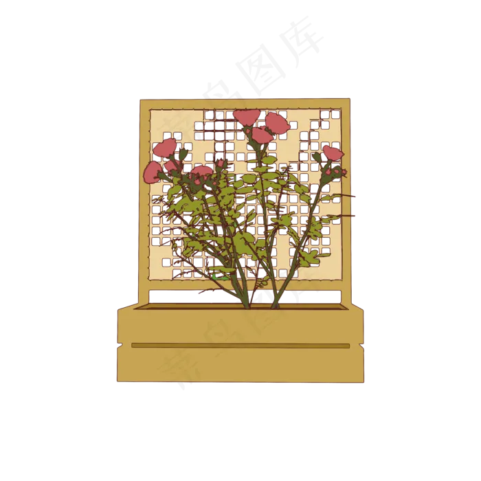 简约扁平卡通七夕情人节花朵花卉ai矢量模版下载