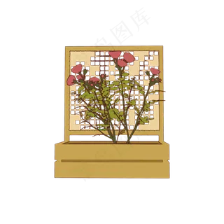 简约扁平卡通七夕情人节花朵花卉