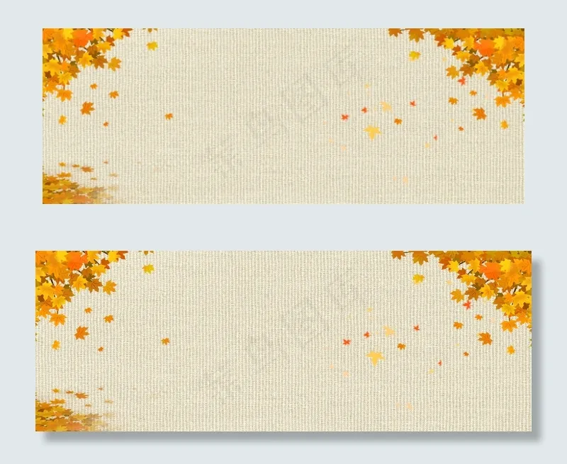 秋季文艺黄树叶几何纹理banner(1920*700px 	       )psd模版下载