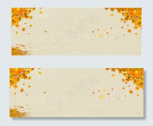 秋季文艺黄树叶几何纹理banner