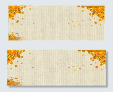 秋季文艺黄树叶几何纹理banner 秋季文艺黄树叶几何纹理banner