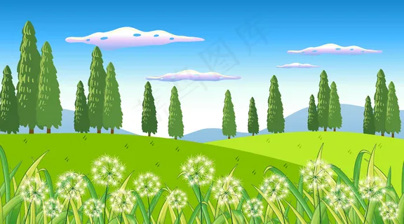 花园里有鲜花的自然景色背景 花园里有鲜花的自然景色背景