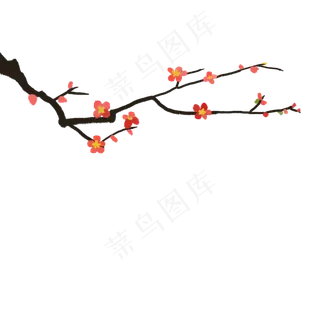 冬日冬季红色梅花枝 冬日冬季红色梅花枝