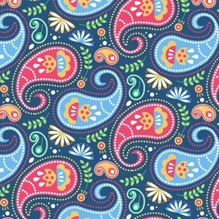 彩色佩斯利图案