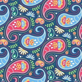 彩色佩斯利图案