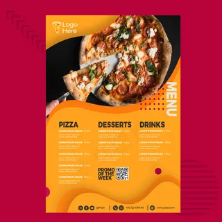 比萨餐厅菜单模板