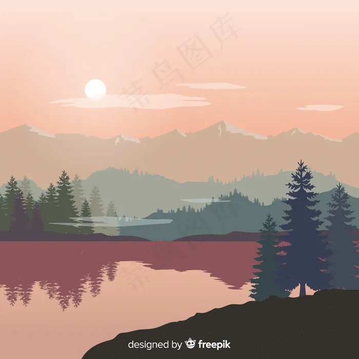 背景景观山脉eps,ai矢量模版下载