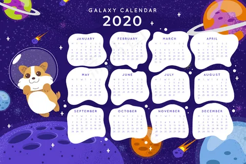 Cute 2020日历模板