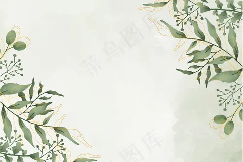 可爱的水彩叶子框架,水彩背景 可爱的水彩叶子框架,水彩背景
