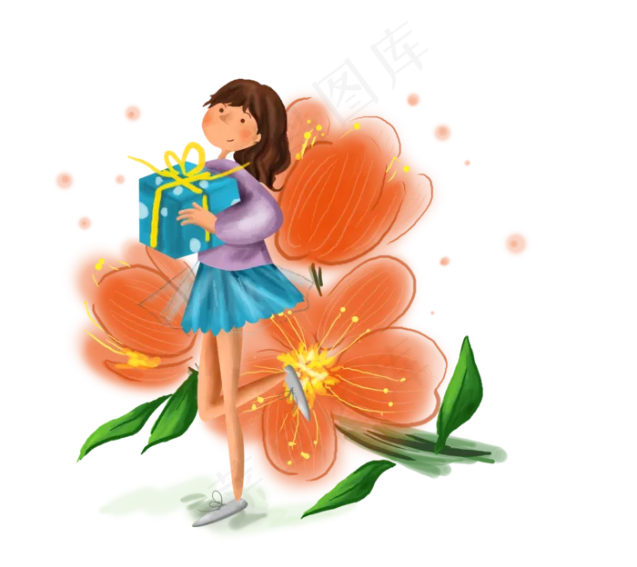 教师节送礼物的学生(3545X5315(DPI:300))psd模版下载