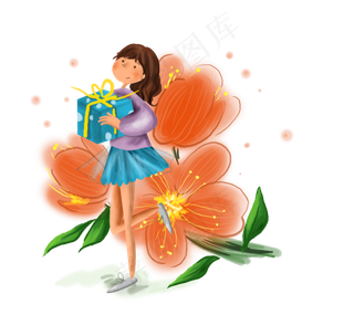 教师节送礼物的学生