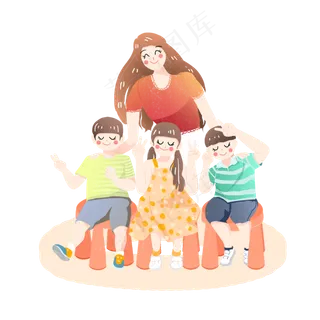 教师节老师小朋友合影素材