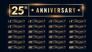 一套周年纪念标签和标志