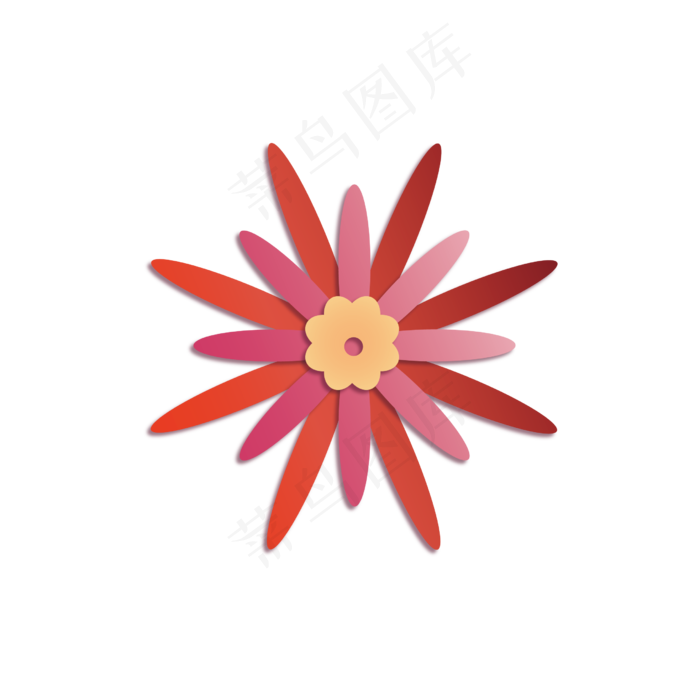 七夕剪纸风花朵