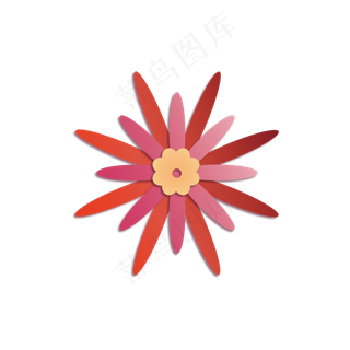 七夕剪纸风花朵