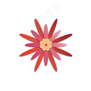 七夕剪纸风花朵