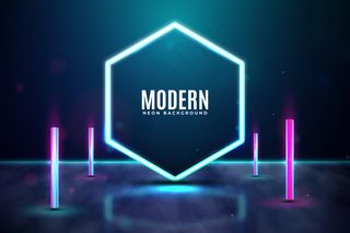 几何概念霓虹灯背景