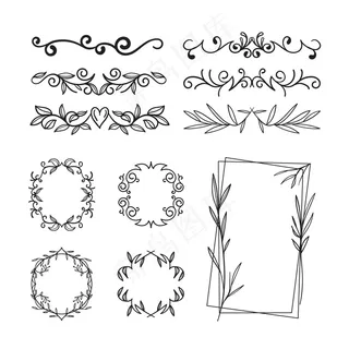 一套不同类型的框架和分隔器