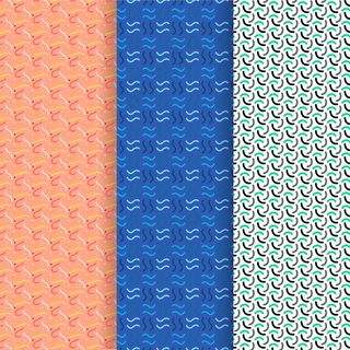 波浪和线条无缝图案模板