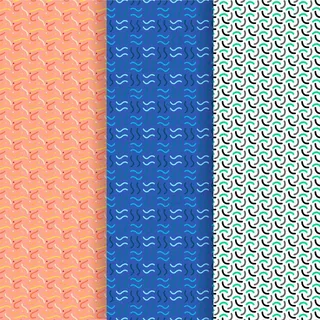 波浪和线条无缝图案模板