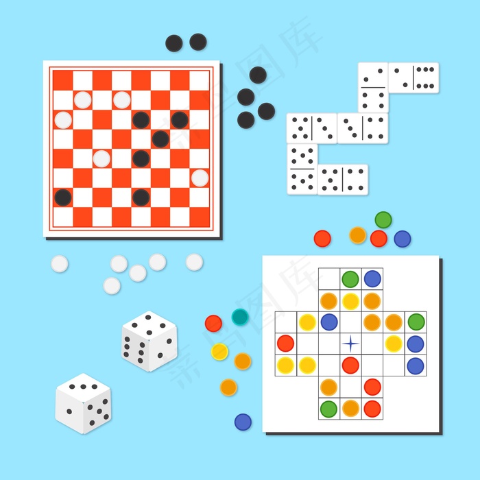 棋盘游戏系列eps,ai矢量模版下载