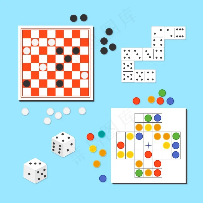棋盘游戏系列eps,ai矢量模版下载