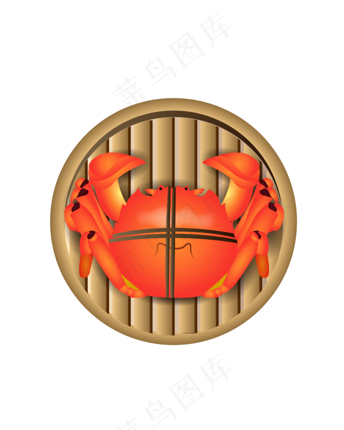 笼屉里的螃蟹(4167*5208px 300 dpi )ai矢量模版下载