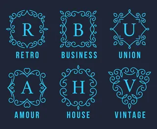 浅蓝色会标标志设置在深灰色背景插图。