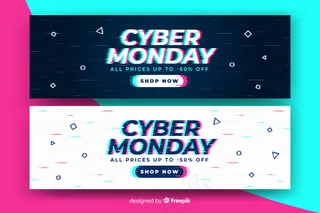 扭曲故障风格的网络星期一题词