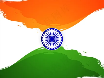 三色印度国旗主题独立日背景矢量