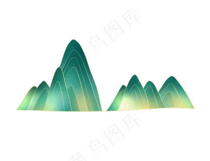 免扣中国风手绘山体素材