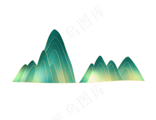 免扣中国风手绘山体素材