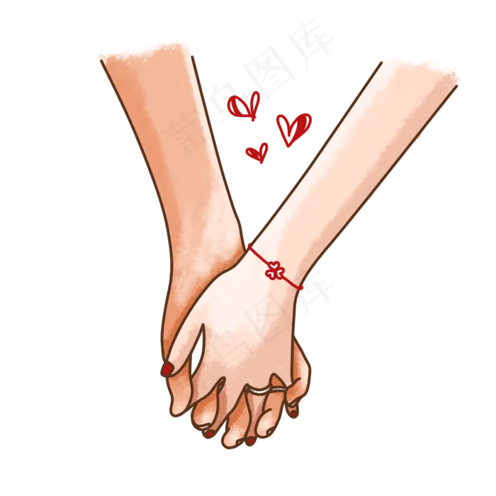 七夕节情侣牵手PNG免抠素材(2000X2000(DPI:300))psd模版下载