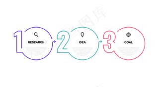 带有选项或步骤的业务流程信息图模板。细线。插图。