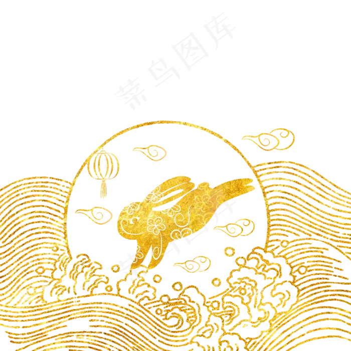 中秋月兔浪花(2000X2000(DPI:72))psd模版下载