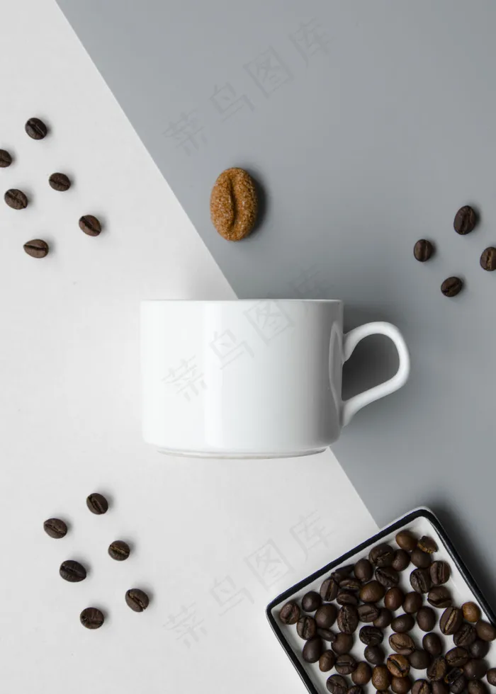 带咖啡杯模型样机的平面布置