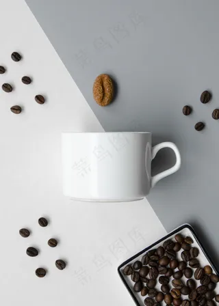 带咖啡杯模型样机的平面布置
