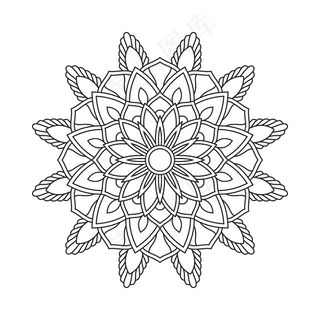 抽象曼荼罗蔓藤色书页插图。t恤。花卉壁纸背景