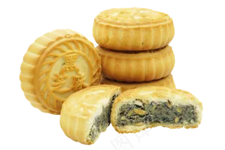 掰开黑芝麻月饼