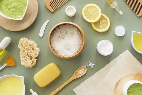 盐和柑橘spa天然化妆品