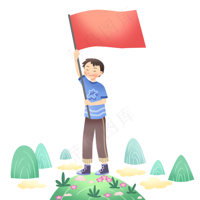 国庆节高举国旗